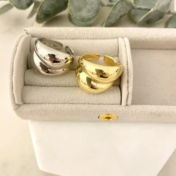 925 Sterling Silver Chunky Ring Thick Dome Ring Silver Statement Ring Bold Ring - Picture 4 of 8